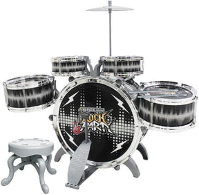 Bateria Infantil Rock Party Preta, DM Toys