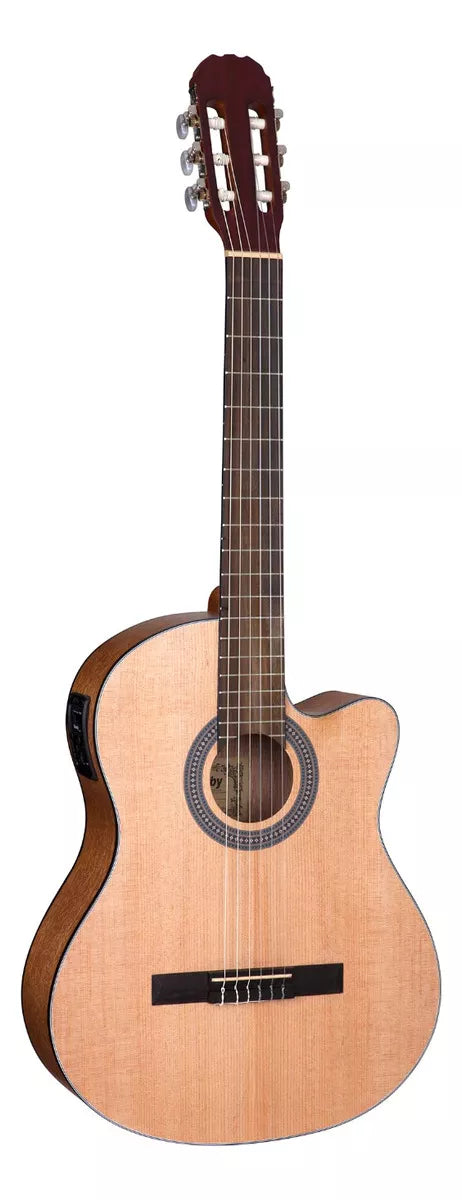 Violão Shelby Eletroacústico Nylon Clássico com Cutaway Natural Acetinado Sn61c Tampo em Abeto