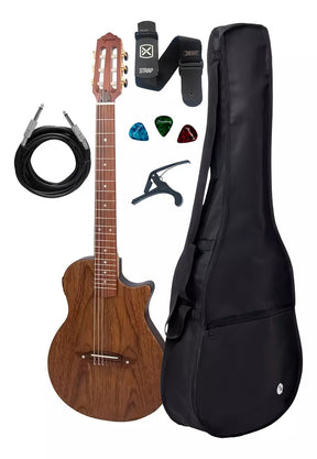 Violão Giannini Elétrico Nylon Flat Stage + Kit Completo Cor Natural Satin Orientação Da Mão Destro