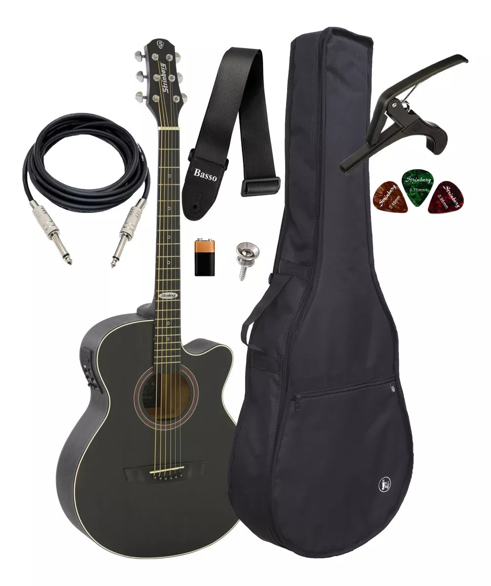 Violão Strinberg Sa200 C Tos Prof Aço Tobaco Tos + Kit Capa