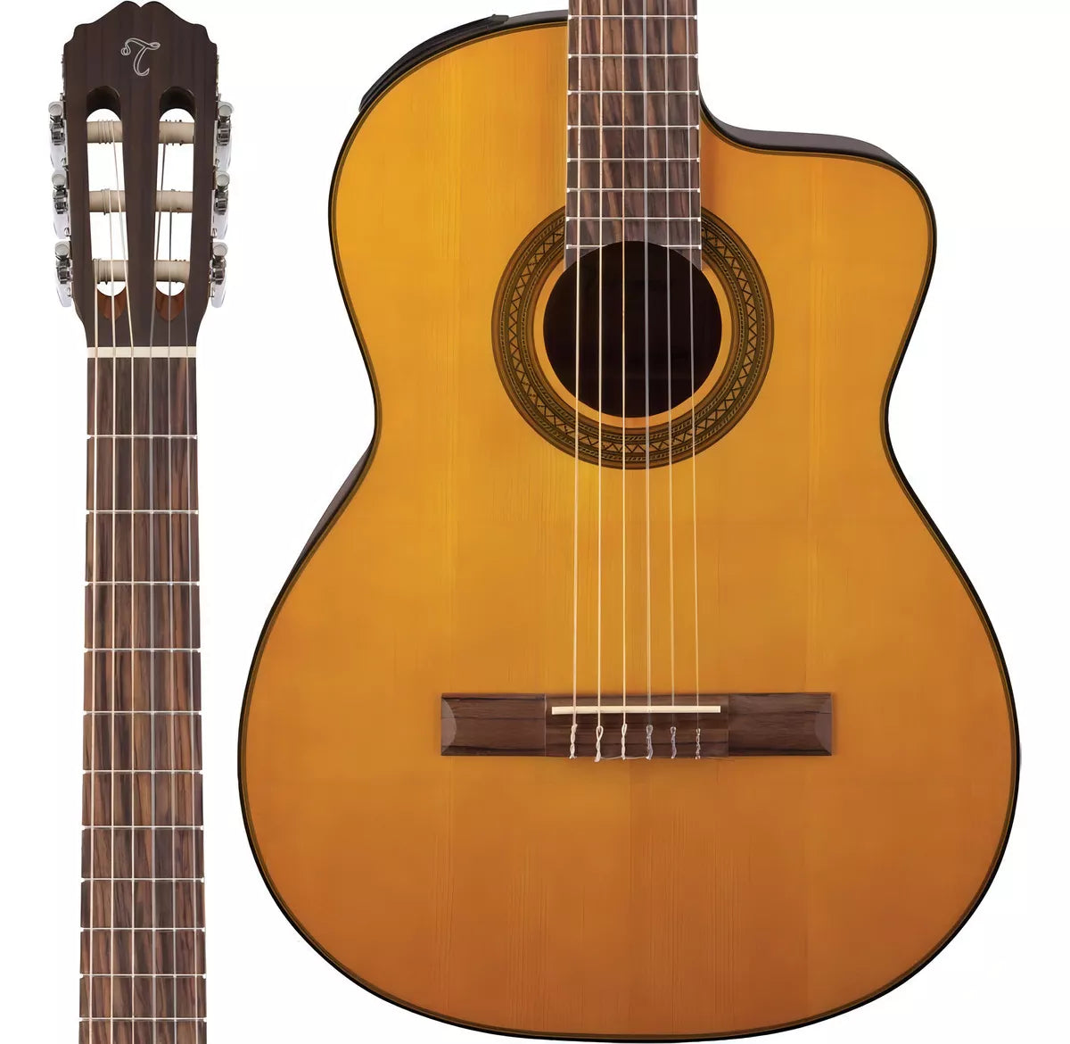 Violão clássico Takamine GC1CE para destros natural ébano brilhante