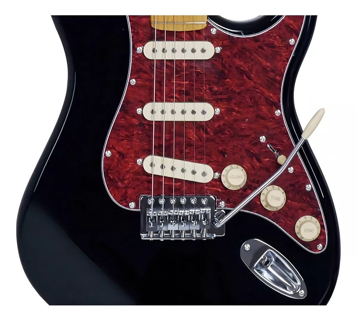 Guitarra elétrica Tagima TW Series TG-530 stratocaster de tília black brilhante com diapasão de bordo