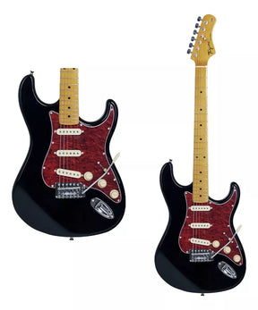 Guitarra elétrica Tagima TW Series TG-530 stratocaster de tília black brilhante com diapasão de bordo