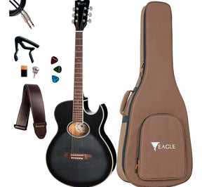 Violão Cutway Eagle Gl 36 Bkb Com Capa Luxo + Kit Cor Black Material Do Diapasão Ébano Orientação Da Mão Destro