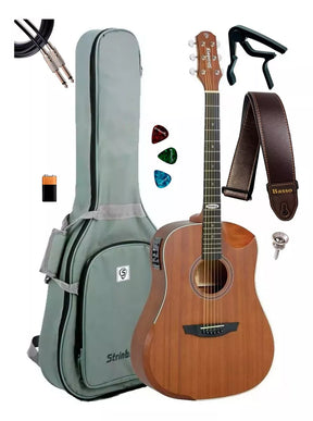 Kit Violão Strinberg Sd201hcr Folk Eletroacustico Acessórios Cor Mahogany Material Do Diapasão Indian Laurel Orientação Da Mão Destro