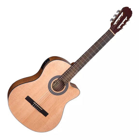 Violão Shelby Eletroacústico Nylon Clássico com Cutaway Natural Acetinado Sn61c Tampo em Abeto