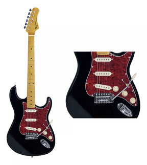 Guitarra elétrica Tagima TW Series TG-530 stratocaster de tília black brilhante com diapasão de bordo